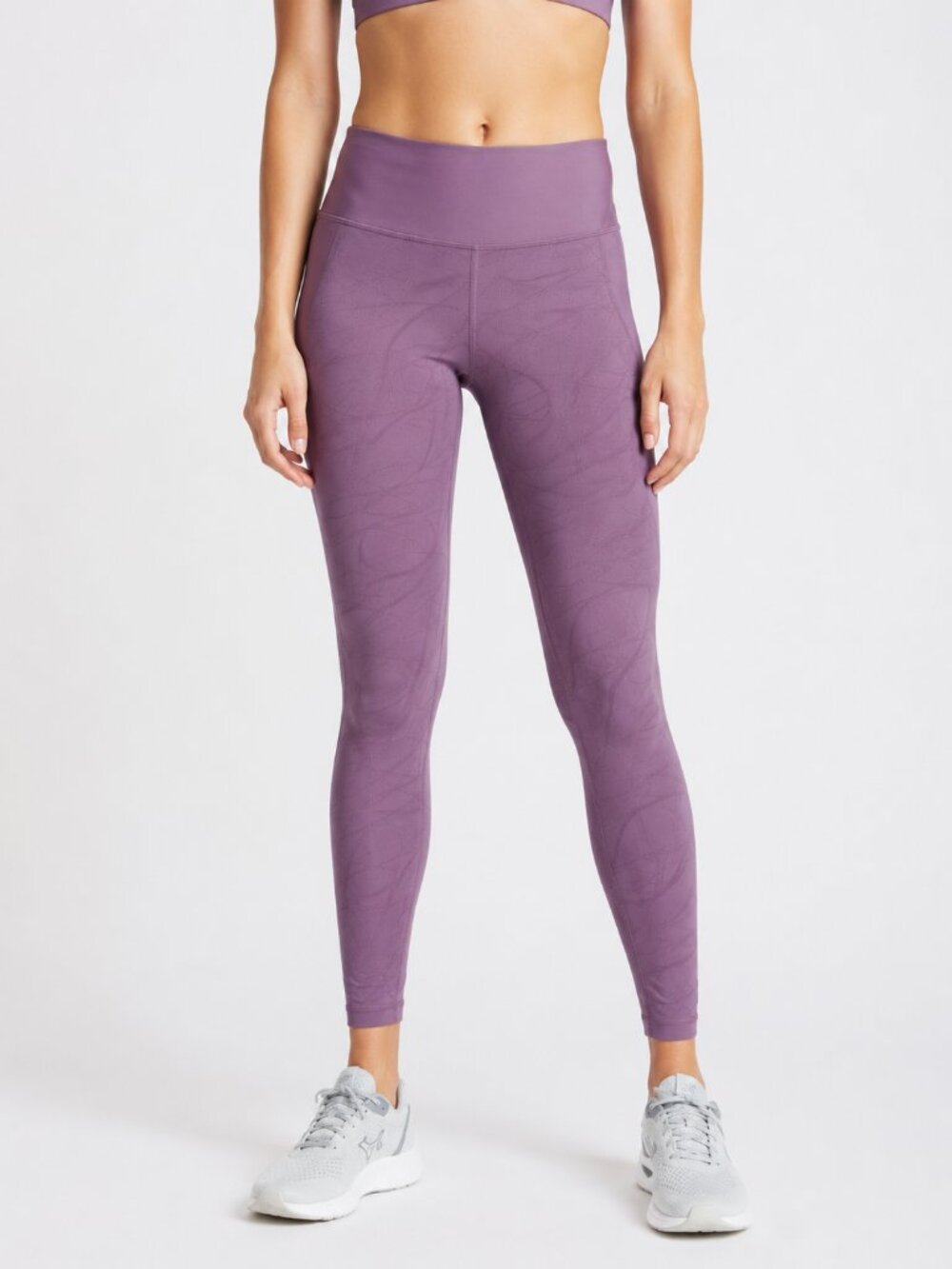 Under Armour Purple Heatgear Leggings Textured Pattern Design Women's Size Small